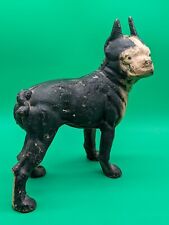 Antique Cast Iron DOG Boston Terrier BullDog DoorStop 9