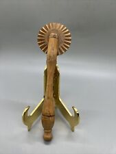 ANTIQUE TREEN ALL WOOD PASTRY WHEEL PIE CRUST CRIMPER CARVED 5.75” picture