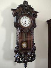 ANTIQUE GERMAN LENZKIRCH BEAUTIFULLY CARVED RARE TIME ONLY WALL CLOCK picture