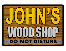 Personalized WOODSHOP Sign Printed w YOUR NAME Quality Aluminum VIVID disturb414 picture