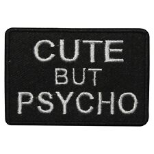 Cute But Psycho Words Slogan Patch Iron On Sew On Badge Embroidered Patch  picture