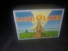 Land O'Lakes Sweet Cream Butter Metal Tin Recipe Box Native American Vintage MN picture