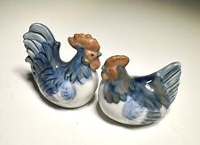Vintage Otagiri Japan Chicken Rooster Hen Porcelain Ceramic Country Blue picture