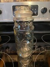Vintage 1980 Planters Mr Peanut  Starburst Glass Jar. Clean. Very Good Condition picture