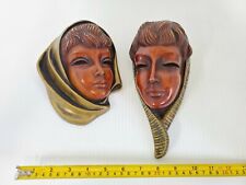 Lot of 2 Vintage Mid Century Woman Wall Plaque From Germany (Achatit brand)  picture