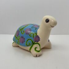 Vintage Green Blue Turtle Ceramic Piggy Coin Bank Hand Painted Corpus Christi picture