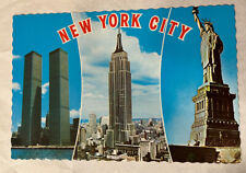 Unused Pre-1980 Three Views New York City NYC - Twin Towers Postcard picture