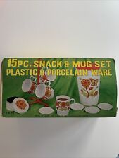 15 pc Snack & Mug Set Rosalco 1960s/70s Flower Power MidMod Unopened picture