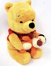 Vintage Rare Disney Winnie the Pooh Plush Holding a Tigger Plush Toy  10