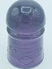 Diamond Dark Royal Purple Canadian  Vintage Glass Insulator BT Co op Of Canada  picture