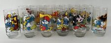 Vintage Smurfs Glass Tumblers 1980's Set Of 11 picture