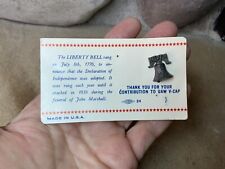 Vintage UAW Metal Lapel Pin V-CAP Union Liberty Bell with Display Card USA picture