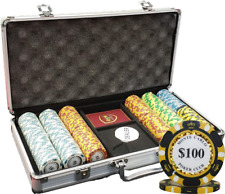 MRC 300Pcs Monte Carlo Poker Club Poker Chips Set with Aluminum Case Custom Buil picture