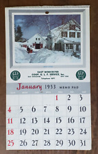 Vintage 1953 COOP GLF Service East Worcester NY Advertising Calendar picture