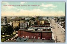 Richmond Virginia Postcard Broad Street Looking West City Hall Aerial View 1910 picture