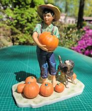 Gorham Norman Rockwell Four Seasons figurine FALL - Pilgrimage - Pumpkins 1st ed picture