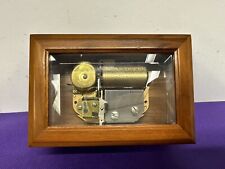 Vintage Reuge Wood & Beveled Glass Case Music Box, The Rose #1929 picture