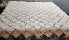 Vtg. Hand Crocheted Bedspread Coverlet/ Table  Ivory 86