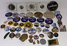 Huge Lot Of 53 Political Pin Backs. Governor, President,Campaign,Military+Button picture