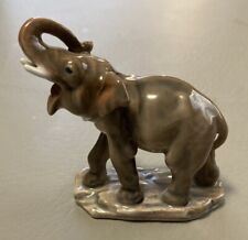 DJ Dahl Jensen Miniature Elephant Glazed Porcelain Figurine #1115 w/Base Mint picture