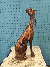 Vintage Mid Century Modern Cat Statue Cheetah Tiger Abstract Art Deco Elegant  picture