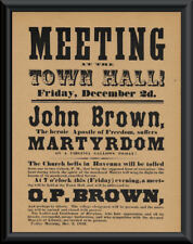 Abolitionist John Brown Poster Reprint On 100 Year Old Paper *P035 picture