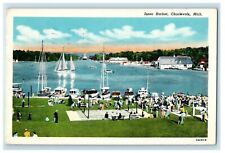1948 View Of Inner Harbor Boat Charlevoix Michigan MI Posted Vintage Postcard picture