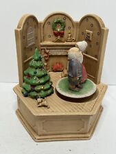 Vintage Dancing Santa & Mrs Clause Christmas Elegant Music Box Scioto Mold picture