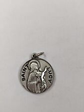ROUND Creed Saint St Lucy SILVERTONE Medal 7/8 Inch picture
