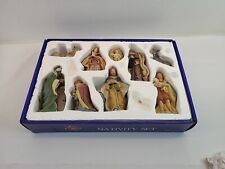 9 Piece Porcelain Nativity Set Christmas Christian Jesus Holidays  picture