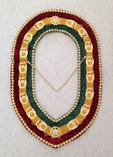 Shrine Officer Collar in Gold Finish with Crystals - Tri-Color Backing  picture