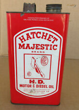 RARE Vintage Hatchet Majestic Motor Oil Can  1 Empiral Gallon Gas Station  A picture