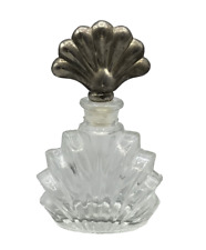 International Silver Company Glass Perfume Bottle Silver Plated Stopper Vintage picture