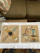 Navajo Native American Sand Painting 2 Vintage 12x12 XLNT condition picture