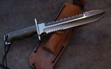 Fixed Blade Bowie Knife Full Tang  Survival Hunting Handmade Bowie Carbon Steel picture
