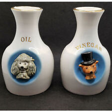 Vintage Regal China  Ceramic Oil Vinegar Poodle & Fox in top hat picture
