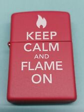 Zippo Keep Calm and Flame On 28671 Red Matte picture