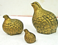 Set of 3 Vintage Brass Quail/Bob White - FIGURIES in Graduated Sizes Figurines picture