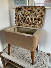 🍊Vintage 1960's MCM Hawkeye Sewing Box Bench/Hamper | Burlington Basket Co picture