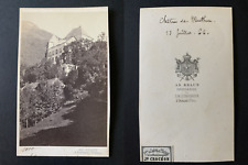 A.D.Braun, Switzerland, Menthon Castle, 1866 Vintage Albumen Print CDV.  Print picture