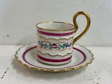 Vintage Imperial France Porcelain Cup and Saucer Hand Painted Floral Decorations picture