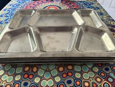 Set of 6 United States Navy Mess Trays Vintage USN Metal Divided Carrolton MFG picture