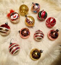 24 Shiny Bright Christmas Ornaments Vintage.  Pink And teal Collection. picture