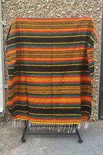 TWO PIECE SARAPE SET ,5' X 7',Mexican Blanket,HOT ROD, Covers, XXL , RASTA  picture