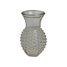 FTD Vase Clear Pineapple Shaped Diamond Point Pressed Glass 6