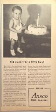 Ansco Film Binghamton NY First Birthday Boy Wide Latitude Vintage Print Ad 1945 picture