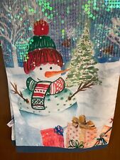 Artisan De Luxe  14x72” Snowman Table Runner, sequins New w/Tag, blue picture