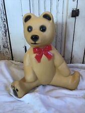 Blow Mold Brown Bear With Red Bow Lighted Union Products 17” Inches Tall picture