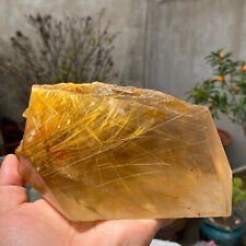 3.4lb Large Rutilated Quartz Smoky Crystal Rough Specimen Gold Angel Hair Brazil picture