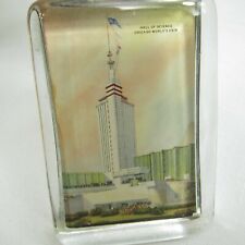 1933-1934 Chicago Worlds Fair Souvenir Glass Paperweight Hall of Science RARE picture